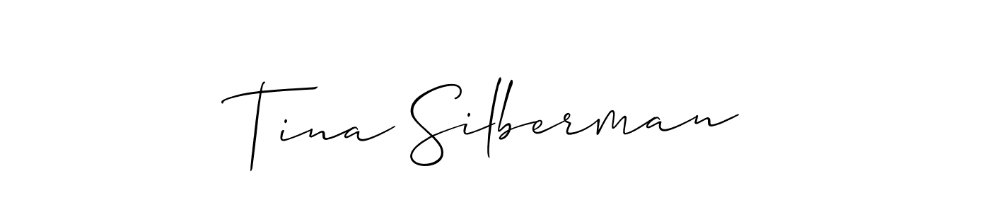 How to make Tina Silberman signature? Allison_Script is a professional autograph style. Create handwritten signature for Tina Silberman name. Tina Silberman signature style 2 images and pictures png