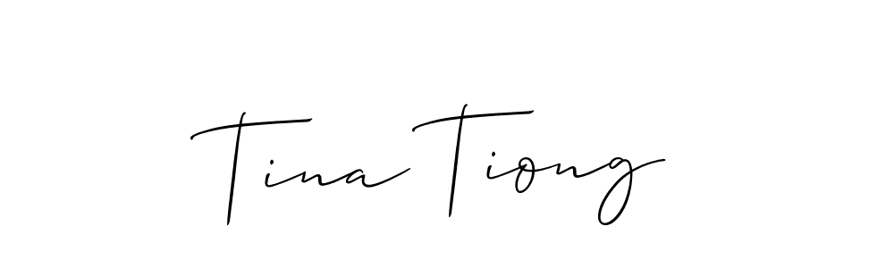 if you are searching for the best signature style for your name Tina Tiong. so please give up your signature search. here we have designed multiple signature styles  using Allison_Script. Tina Tiong signature style 2 images and pictures png