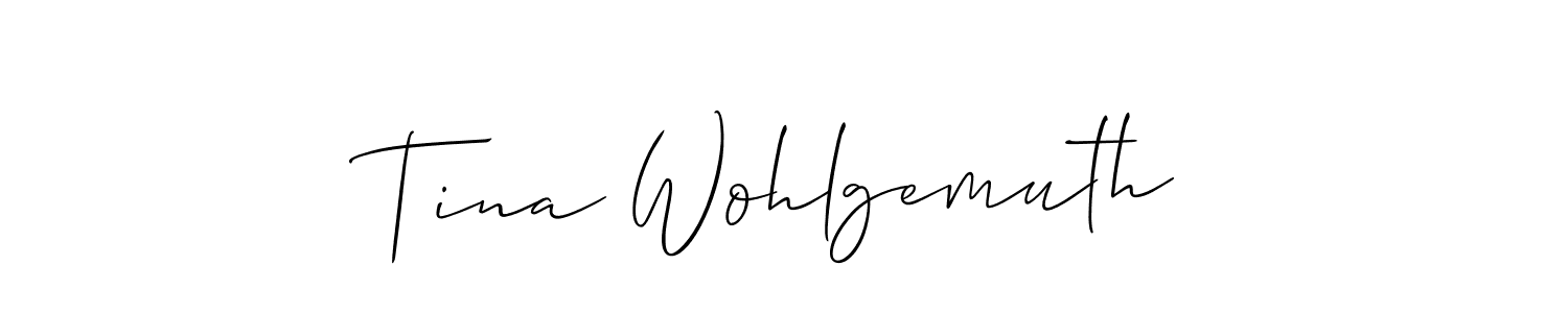 Allison_Script is a professional signature style that is perfect for those who want to add a touch of class to their signature. It is also a great choice for those who want to make their signature more unique. Get Tina Wohlgemuth name to fancy signature for free. Tina Wohlgemuth signature style 2 images and pictures png