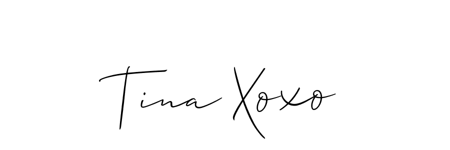 Create a beautiful signature design for name Tina Xoxo. With this signature (Allison_Script) fonts, you can make a handwritten signature for free. Tina Xoxo signature style 2 images and pictures png