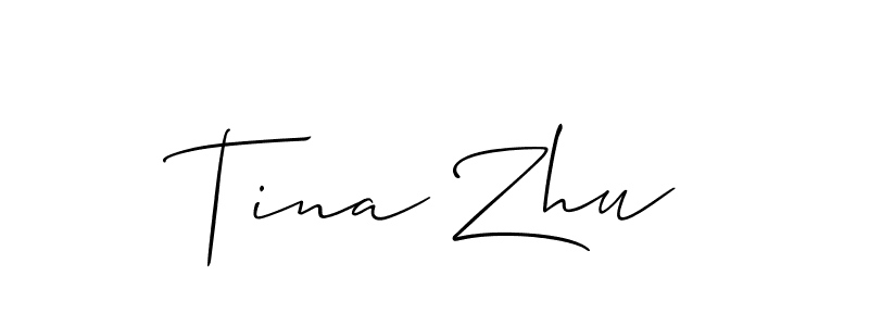 How to make Tina Zhu signature? Allison_Script is a professional autograph style. Create handwritten signature for Tina Zhu name. Tina Zhu signature style 2 images and pictures png