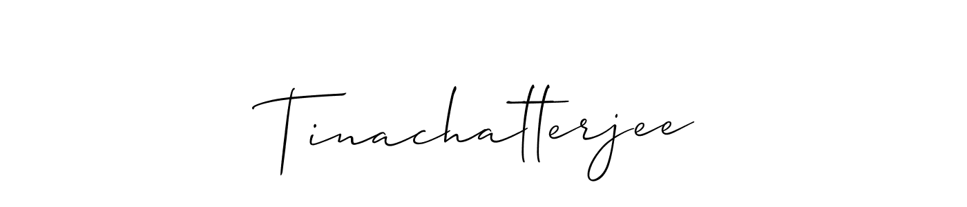 The best way (Allison_Script) to make a short signature is to pick only two or three words in your name. The name Tinachatterjee include a total of six letters. For converting this name. Tinachatterjee signature style 2 images and pictures png