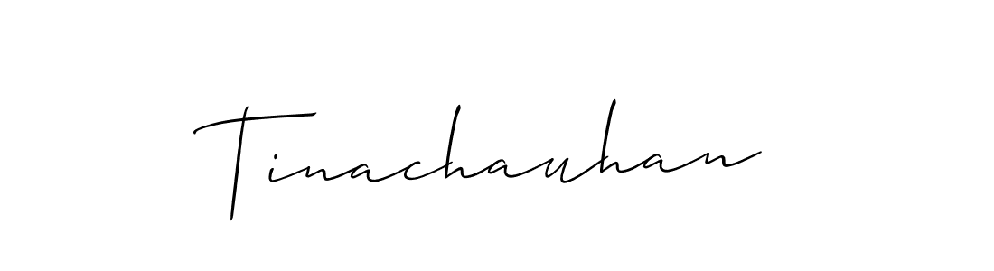 Create a beautiful signature design for name Tinachauhan. With this signature (Allison_Script) fonts, you can make a handwritten signature for free. Tinachauhan signature style 2 images and pictures png