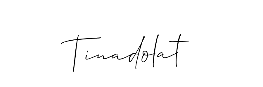 Use a signature maker to create a handwritten signature online. With this signature software, you can design (Allison_Script) your own signature for name Tinadolat. Tinadolat signature style 2 images and pictures png