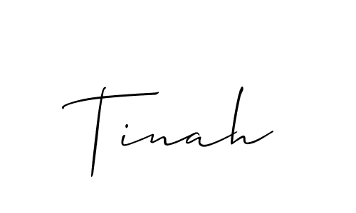 The best way (Allison_Script) to make a short signature is to pick only two or three words in your name. The name Tinah include a total of six letters. For converting this name. Tinah signature style 2 images and pictures png