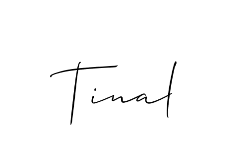 Create a beautiful signature design for name Tinal. With this signature (Allison_Script) fonts, you can make a handwritten signature for free. Tinal signature style 2 images and pictures png
