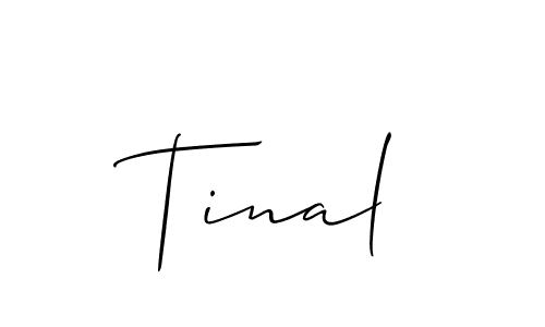 Create a beautiful signature design for name Tinal. With this signature (Allison_Script) fonts, you can make a handwritten signature for free. Tinal signature style 2 images and pictures png