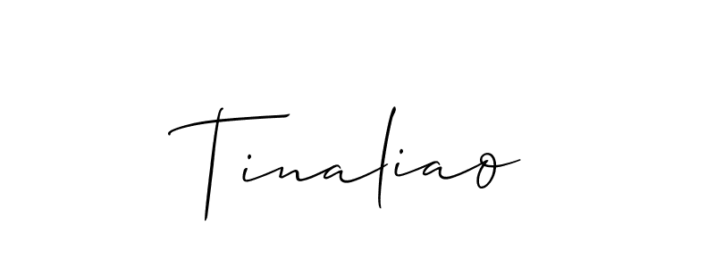 How to Draw Tinaliao signature style? Allison_Script is a latest design signature styles for name Tinaliao. Tinaliao signature style 2 images and pictures png