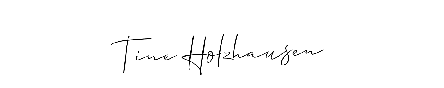 You should practise on your own different ways (Allison_Script) to write your name (Tine Holzhausen) in signature. don't let someone else do it for you. Tine Holzhausen signature style 2 images and pictures png