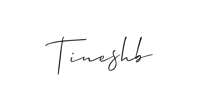 How to make Tineshb name signature. Use Allison_Script style for creating short signs online. This is the latest handwritten sign. Tineshb signature style 2 images and pictures png