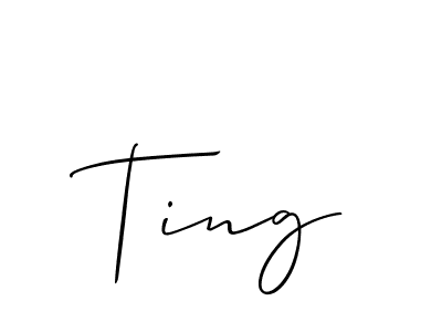 How to make Ting signature? Allison_Script is a professional autograph style. Create handwritten signature for Ting name. Ting signature style 2 images and pictures png