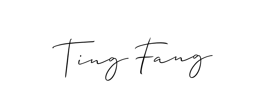 Make a short Ting Fang signature style. Manage your documents anywhere anytime using Allison_Script. Create and add eSignatures, submit forms, share and send files easily. Ting Fang signature style 2 images and pictures png