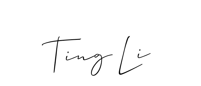 Design your own signature with our free online signature maker. With this signature software, you can create a handwritten (Allison_Script) signature for name Ting Li. Ting Li signature style 2 images and pictures png