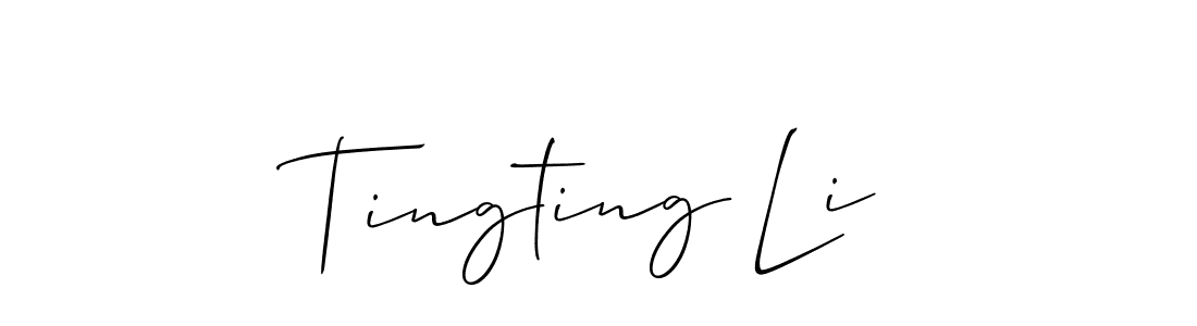 Also You can easily find your signature by using the search form. We will create Tingting Li name handwritten signature images for you free of cost using Allison_Script sign style. Tingting Li signature style 2 images and pictures png