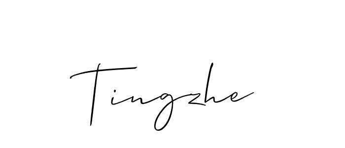 The best way (Allison_Script) to make a short signature is to pick only two or three words in your name. The name Tingzhe include a total of six letters. For converting this name. Tingzhe signature style 2 images and pictures png