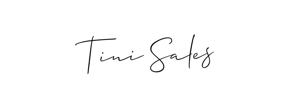 How to make Tini Sales name signature. Use Allison_Script style for creating short signs online. This is the latest handwritten sign. Tini Sales signature style 2 images and pictures png