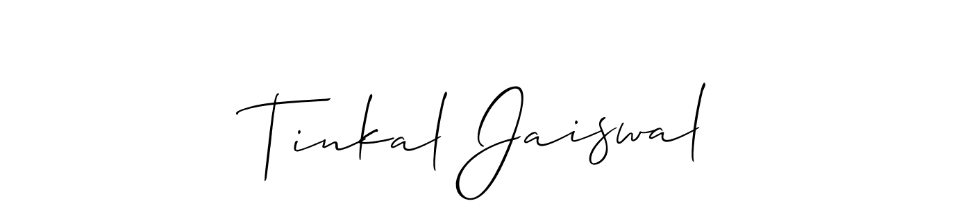 How to make Tinkal Jaiswal signature? Allison_Script is a professional autograph style. Create handwritten signature for Tinkal Jaiswal name. Tinkal Jaiswal signature style 2 images and pictures png