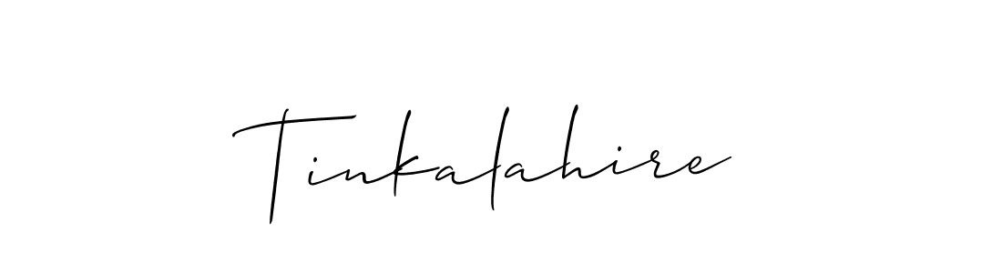 The best way (Allison_Script) to make a short signature is to pick only two or three words in your name. The name Tinkalahire include a total of six letters. For converting this name. Tinkalahire signature style 2 images and pictures png