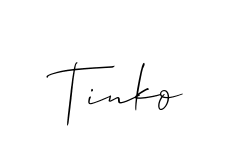 Make a beautiful signature design for name Tinko. With this signature (Allison_Script) style, you can create a handwritten signature for free. Tinko signature style 2 images and pictures png