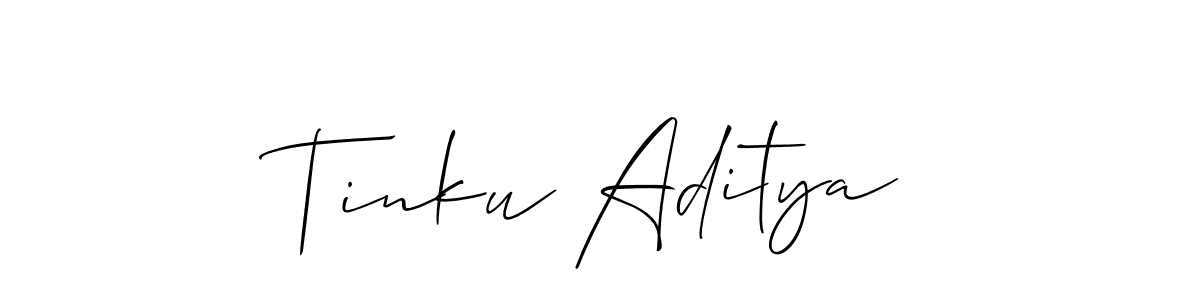 How to make Tinku Aditya signature? Allison_Script is a professional autograph style. Create handwritten signature for Tinku Aditya name. Tinku Aditya signature style 2 images and pictures png