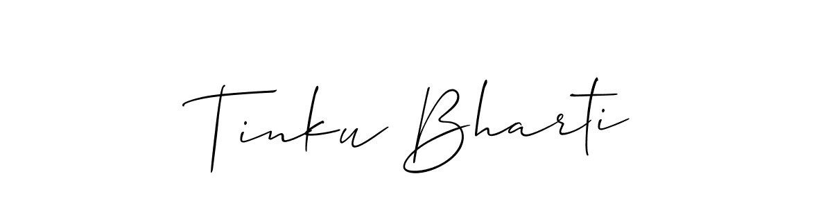 Design your own signature with our free online signature maker. With this signature software, you can create a handwritten (Allison_Script) signature for name Tinku Bharti. Tinku Bharti signature style 2 images and pictures png