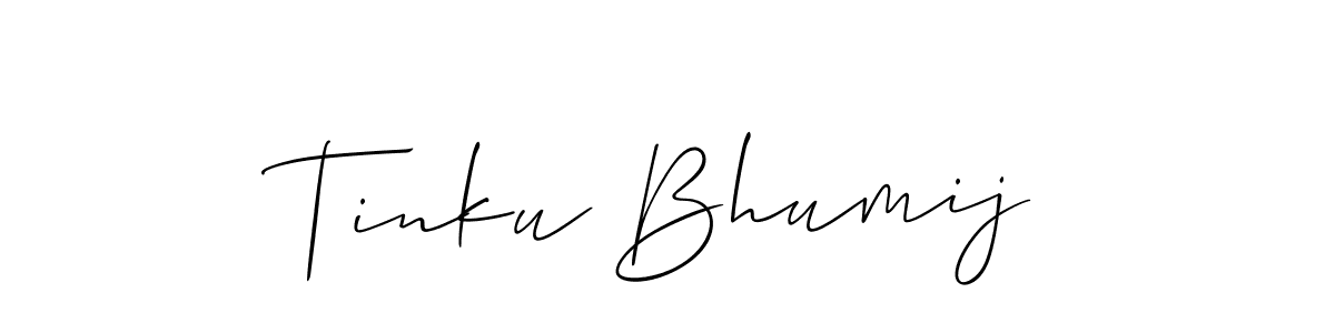 Tinku Bhumij stylish signature style. Best Handwritten Sign (Allison_Script) for my name. Handwritten Signature Collection Ideas for my name Tinku Bhumij. Tinku Bhumij signature style 2 images and pictures png