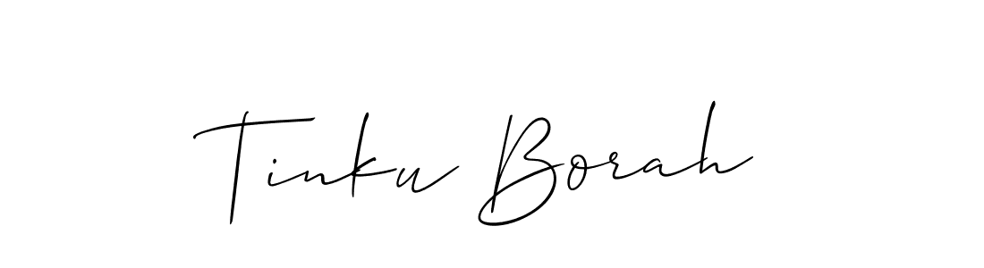 How to Draw Tinku Borah signature style? Allison_Script is a latest design signature styles for name Tinku Borah. Tinku Borah signature style 2 images and pictures png