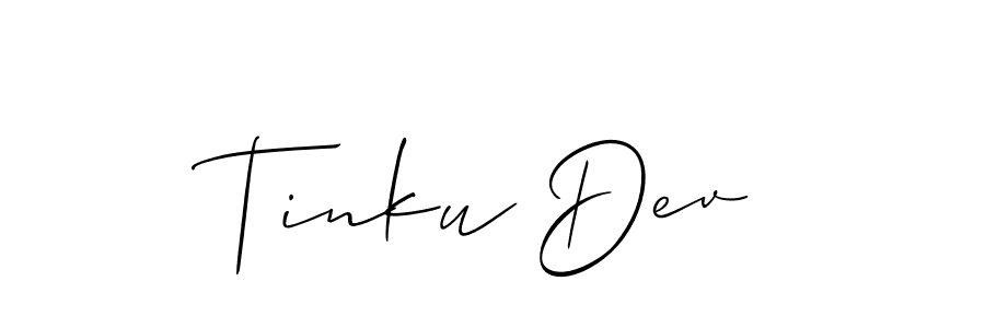 How to Draw Tinku Dev signature style? Allison_Script is a latest design signature styles for name Tinku Dev. Tinku Dev signature style 2 images and pictures png
