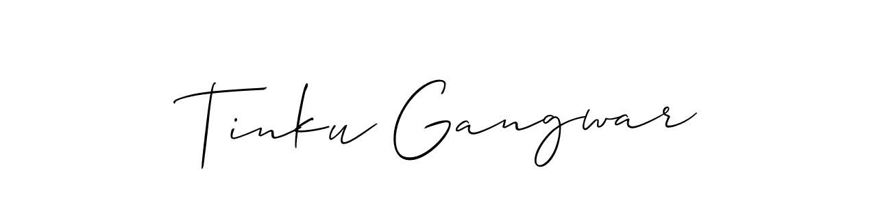 How to Draw Tinku Gangwar signature style? Allison_Script is a latest design signature styles for name Tinku Gangwar. Tinku Gangwar signature style 2 images and pictures png