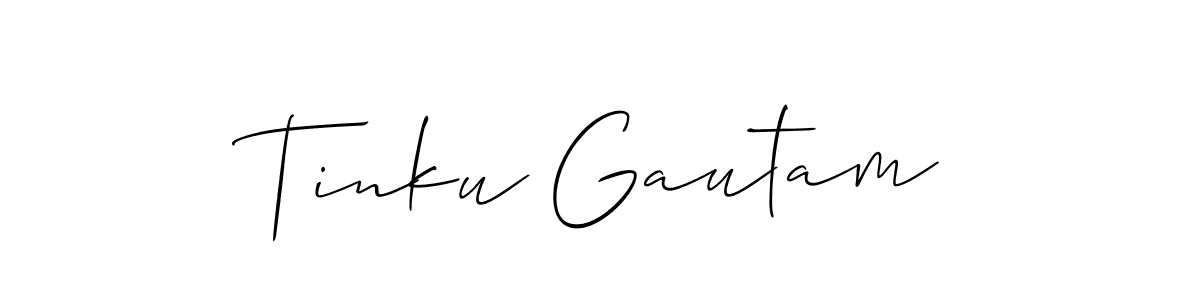 if you are searching for the best signature style for your name Tinku Gautam. so please give up your signature search. here we have designed multiple signature styles  using Allison_Script. Tinku Gautam signature style 2 images and pictures png