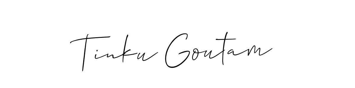 Make a beautiful signature design for name Tinku Goutam. With this signature (Allison_Script) style, you can create a handwritten signature for free. Tinku Goutam signature style 2 images and pictures png