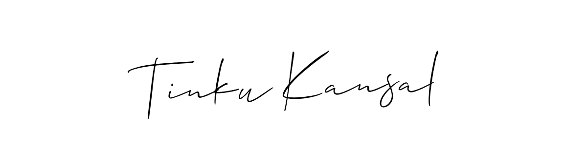 It looks lik you need a new signature style for name Tinku Kansal. Design unique handwritten (Allison_Script) signature with our free signature maker in just a few clicks. Tinku Kansal signature style 2 images and pictures png