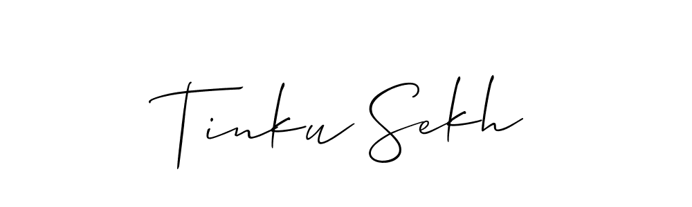 How to Draw Tinku Sekh signature style? Allison_Script is a latest design signature styles for name Tinku Sekh. Tinku Sekh signature style 2 images and pictures png