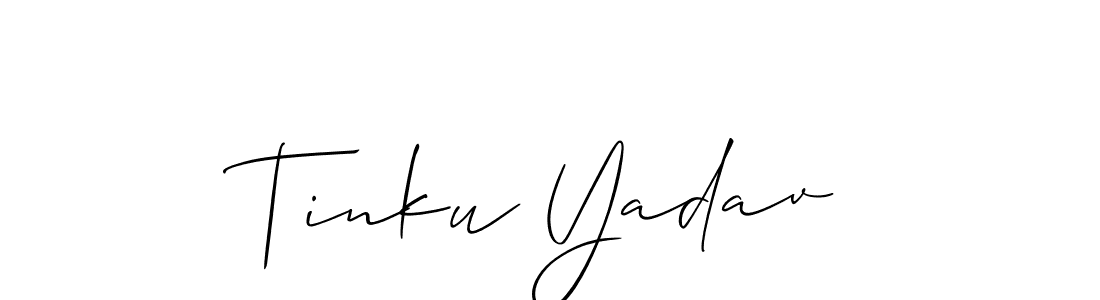 The best way (Allison_Script) to make a short signature is to pick only two or three words in your name. The name Tinku Yadav include a total of six letters. For converting this name. Tinku Yadav signature style 2 images and pictures png