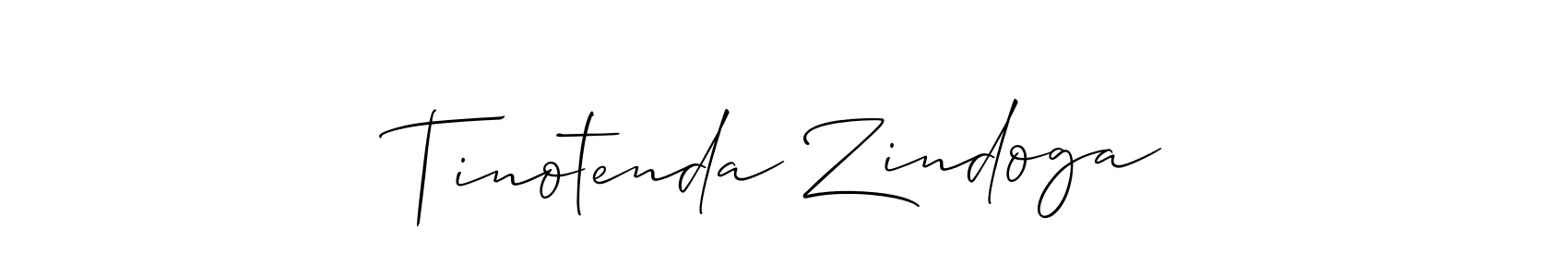 How to make Tinotenda Zindoga signature? Allison_Script is a professional autograph style. Create handwritten signature for Tinotenda Zindoga name. Tinotenda Zindoga signature style 2 images and pictures png