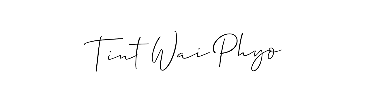 It looks lik you need a new signature style for name Tint Wai Phyo. Design unique handwritten (Allison_Script) signature with our free signature maker in just a few clicks. Tint Wai Phyo signature style 2 images and pictures png