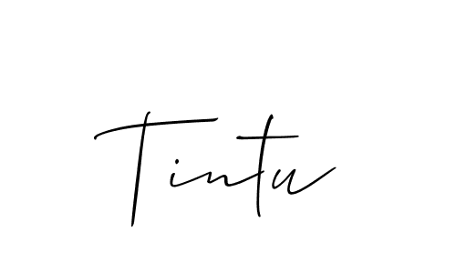 How to Draw Tintu signature style? Allison_Script is a latest design signature styles for name Tintu. Tintu signature style 2 images and pictures png
