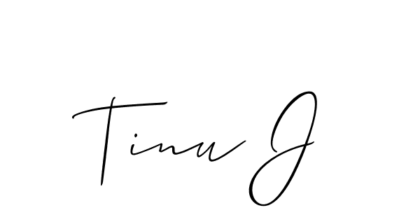 How to Draw Tinu J signature style? Allison_Script is a latest design signature styles for name Tinu J. Tinu J signature style 2 images and pictures png