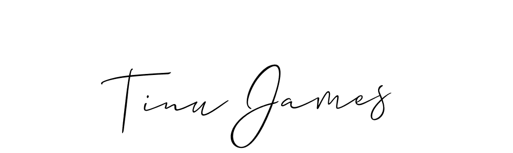 The best way (Allison_Script) to make a short signature is to pick only two or three words in your name. The name Tinu James include a total of six letters. For converting this name. Tinu James signature style 2 images and pictures png