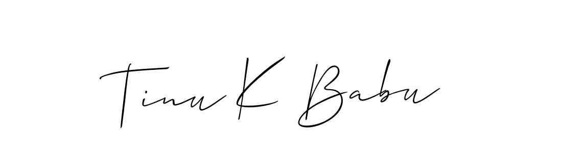 How to make Tinu K Babu name signature. Use Allison_Script style for creating short signs online. This is the latest handwritten sign. Tinu K Babu signature style 2 images and pictures png
