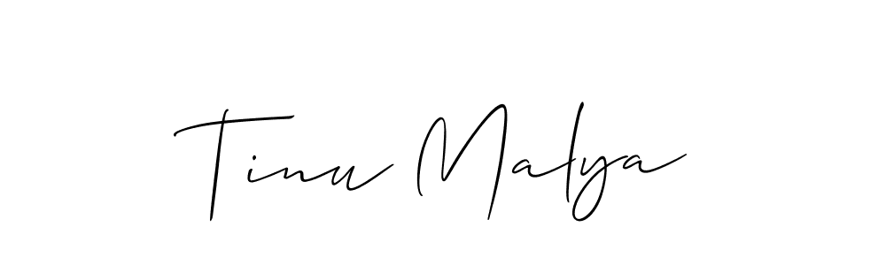 How to make Tinu Malya name signature. Use Allison_Script style for creating short signs online. This is the latest handwritten sign. Tinu Malya signature style 2 images and pictures png