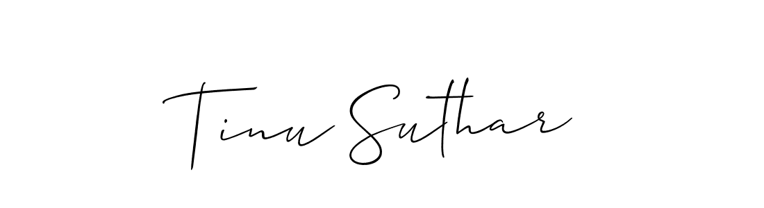 Make a beautiful signature design for name Tinu Suthar. With this signature (Allison_Script) style, you can create a handwritten signature for free. Tinu Suthar signature style 2 images and pictures png