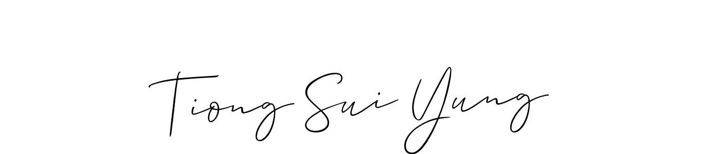 It looks lik you need a new signature style for name Tiong Sui Yung. Design unique handwritten (Allison_Script) signature with our free signature maker in just a few clicks. Tiong Sui Yung signature style 2 images and pictures png