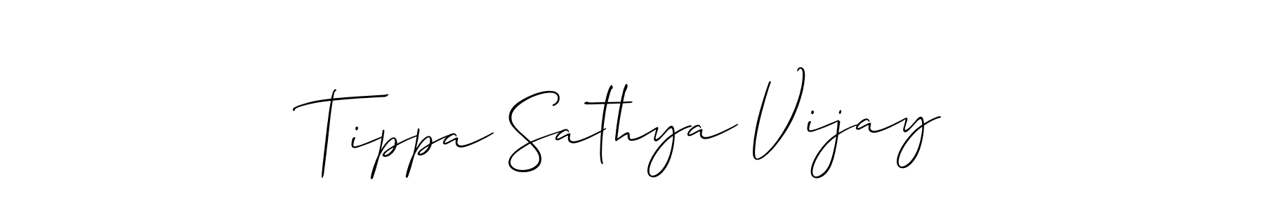 How to make Tippa Sathya Vijay name signature. Use Allison_Script style for creating short signs online. This is the latest handwritten sign. Tippa Sathya Vijay signature style 2 images and pictures png