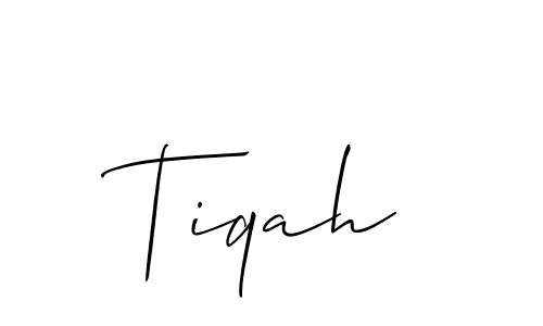 Create a beautiful signature design for name Tiqah. With this signature (Allison_Script) fonts, you can make a handwritten signature for free. Tiqah signature style 2 images and pictures png