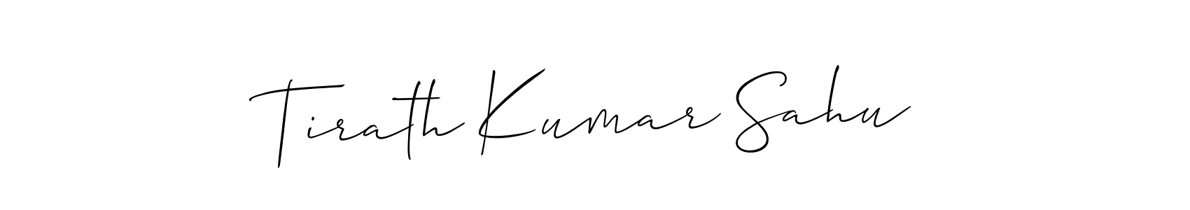 Also we have Tirath Kumar Sahu name is the best signature style. Create professional handwritten signature collection using Allison_Script autograph style. Tirath Kumar Sahu signature style 2 images and pictures png