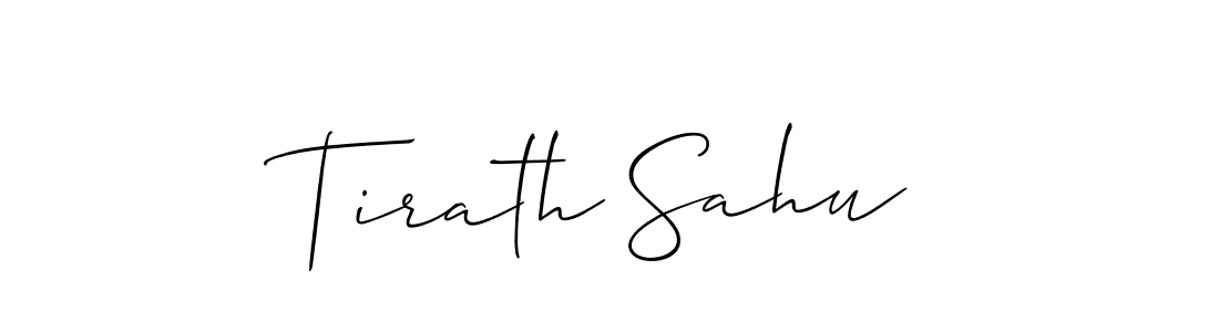 Make a beautiful signature design for name Tirath Sahu. With this signature (Allison_Script) style, you can create a handwritten signature for free. Tirath Sahu signature style 2 images and pictures png