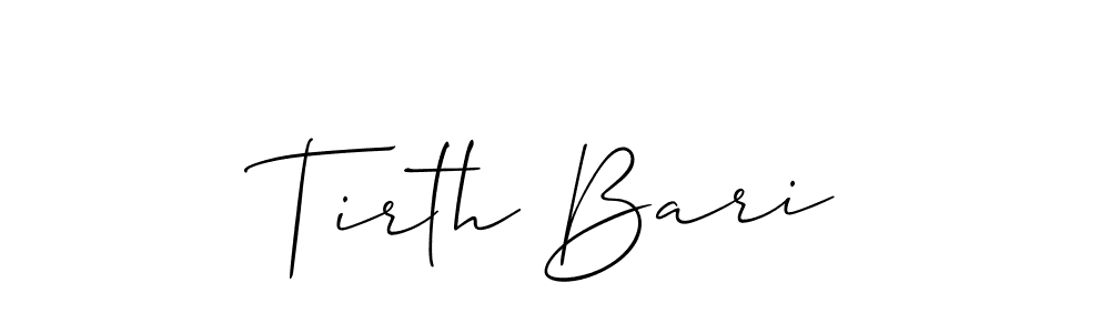 How to make Tirth Bari signature? Allison_Script is a professional autograph style. Create handwritten signature for Tirth Bari name. Tirth Bari signature style 2 images and pictures png