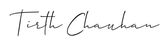 Create an unforgettable impression when signing with Tirth Chauhan name styled in Allison_Script typography. 100% free online generator. Tirth Chauhan signature style 2 images and pictures png