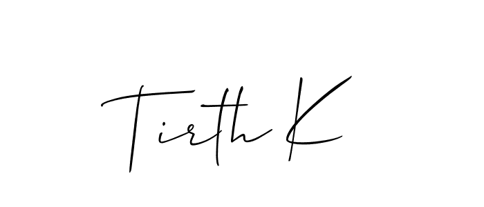 How to Draw Tirth K signature style? Allison_Script is a latest design signature styles for name Tirth K. Tirth K signature style 2 images and pictures png